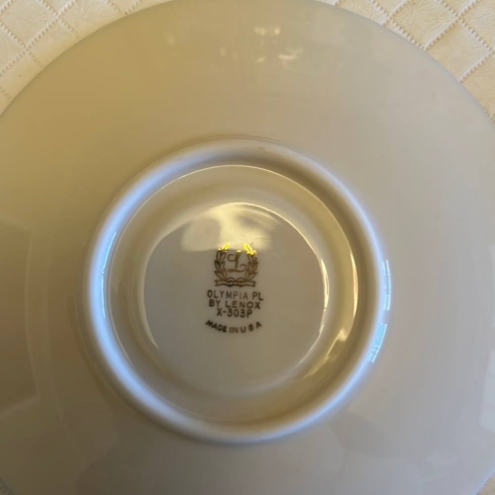 Olympic PL by lenox x-303p 2 set Ivory Saucer Made in US Platinum Lined 6inch - Picture 4 of 4